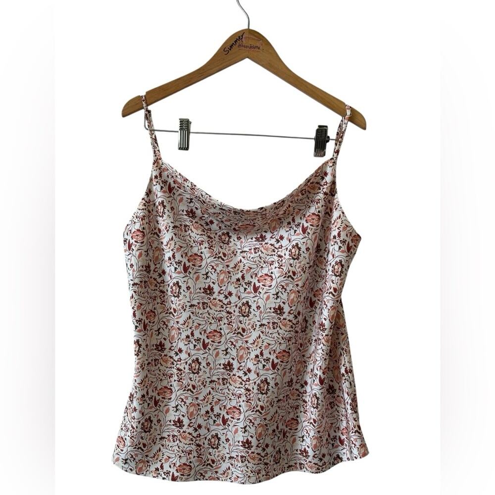 LOFT Floral Satin Cami Tank – Women’s Size Small
